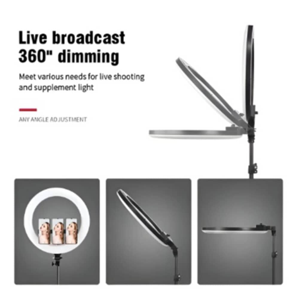 Aro De Luz Profesional De 45 Cm + Tripode 2.1 Metros Estructura Negro Luz Blanco Fr&iacute;o image number 4.0