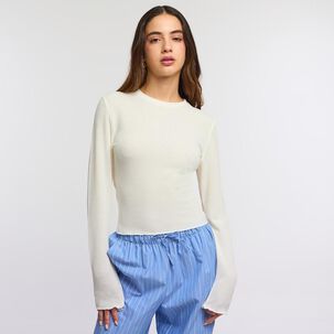 Polera Regular Manga Larga Cuello Redondo Mujer Freedom