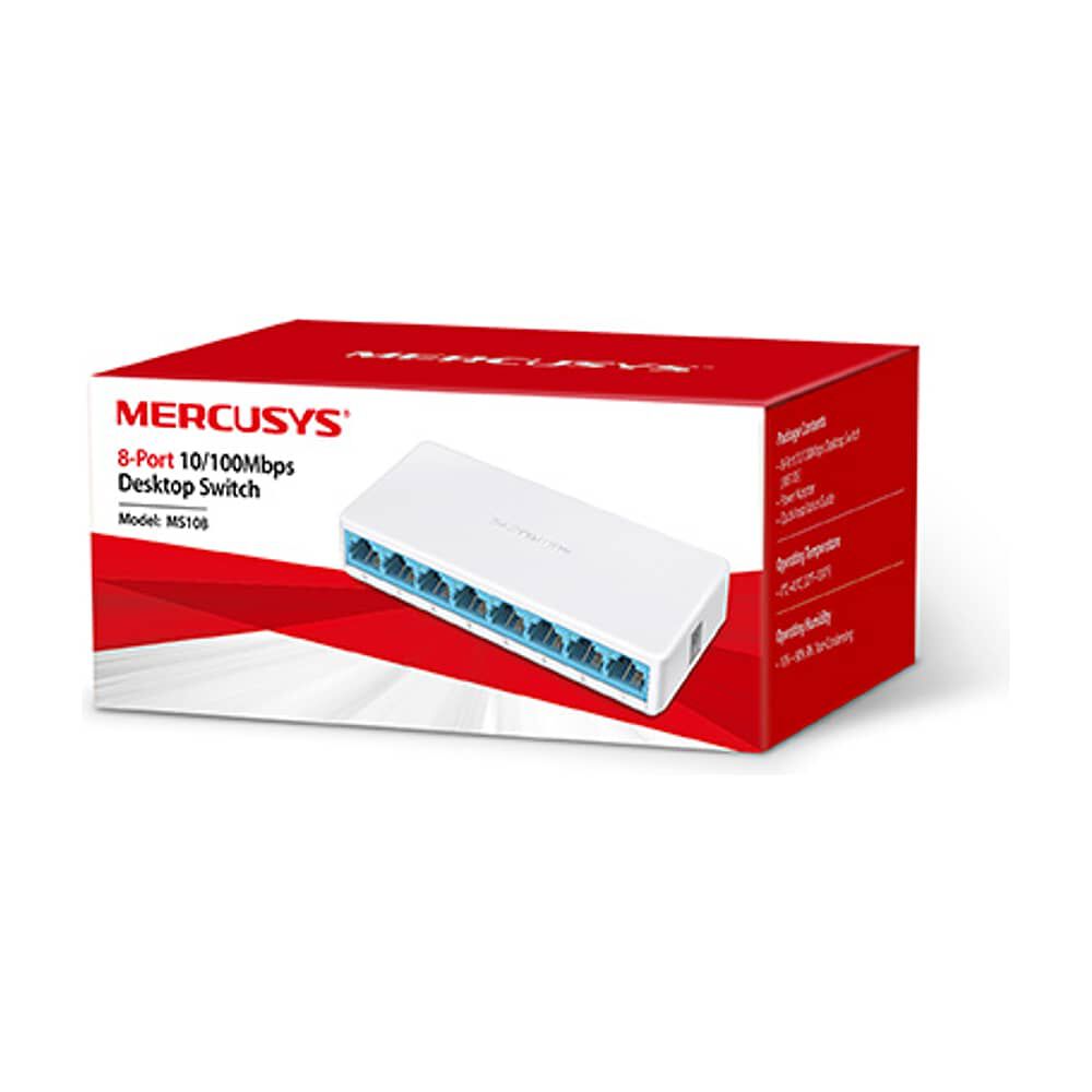 Switch De Escritorio Mercusys Ms108, 8 Puertos, 10/100 Mbps, Tecnolog&iacute;a Half/full Duplex image number 1.0