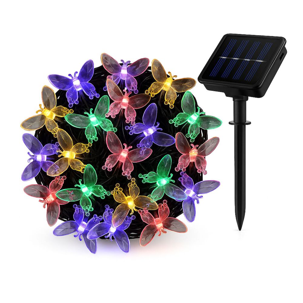 Luces Navidad Led Mariposa Solar 4m Rgb Decoracion Jardin image number 0.0