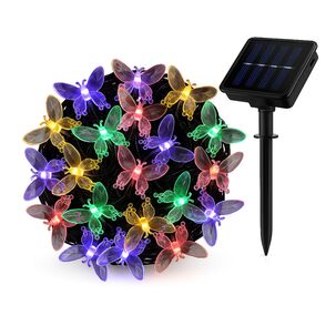 Luces Navidad Led Mariposa Solar 4m Rgb Decoracion Jardin Luces Navidad Led Mariposa Solar 4m Rgb Decoracion Jardin