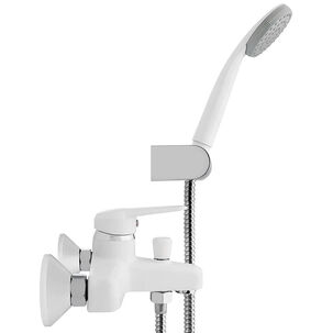 Monomando Llave Grifo Para Tina Ducha Modelo Padova Stretto Color Blanco