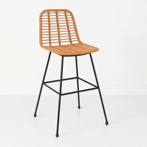 Taburete Alto De Terraza Rattan Grecia Color Madera