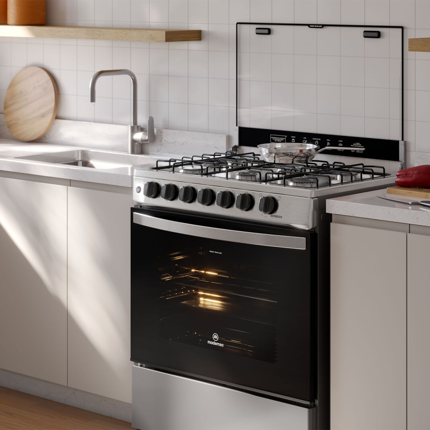 Cocina A Gas 6 Platos Horno Vapor Y Parrillas Alambr&oacute;n Fm6lsc Inox image number 11.0