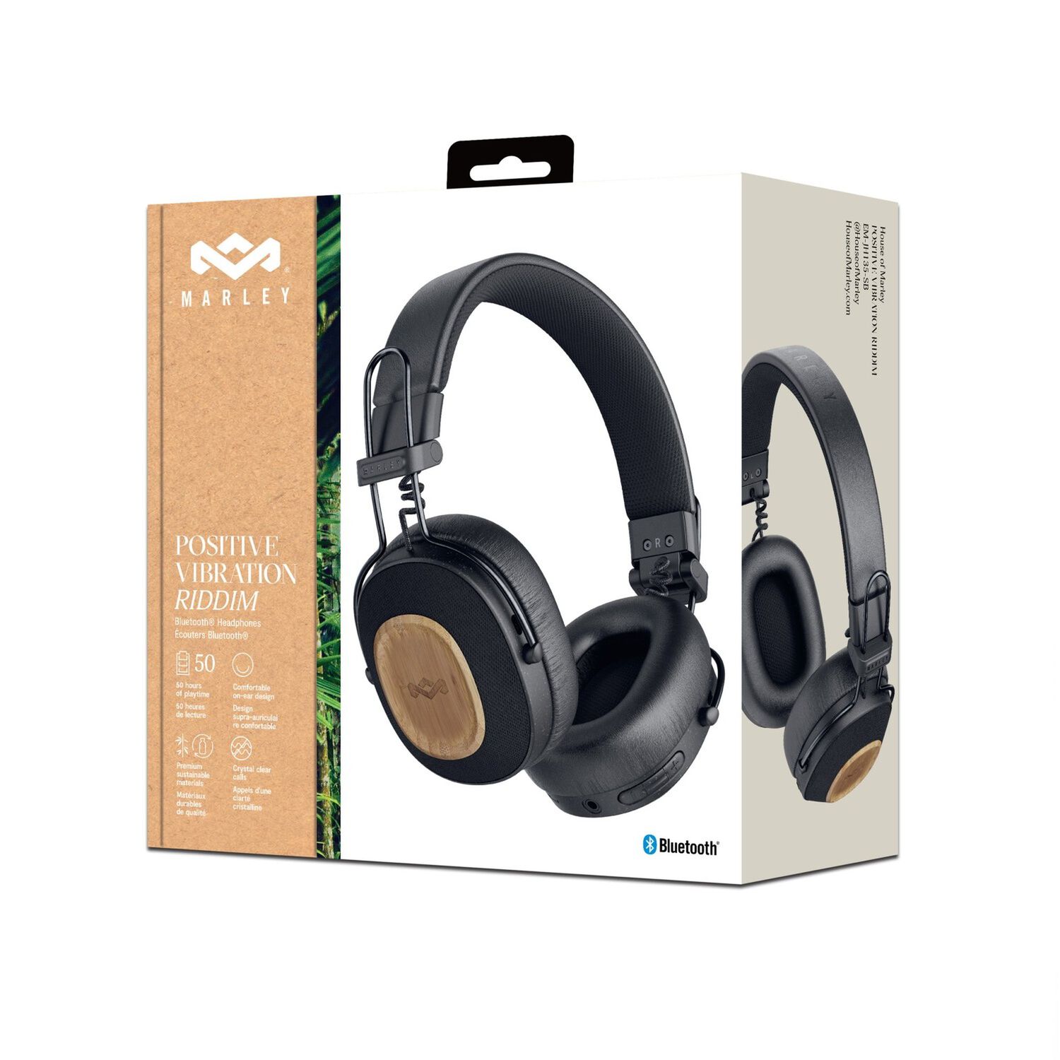 Aud&iacute;fonos Bluetooth Positive Vibration Riddim Negro Marley image number 7.0