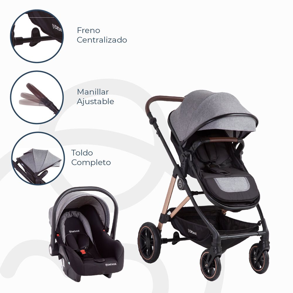 Coche Cuna Travel System Neo Gris Bebesit image number 8.0