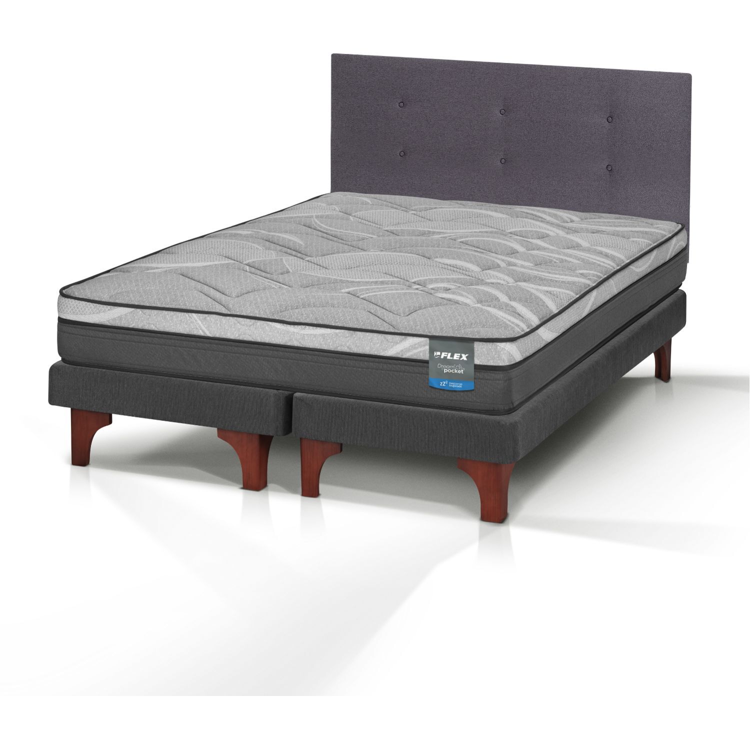 Cama Europea Flex Dream Pocket / 2 Plazas + Respaldo image number 3.0