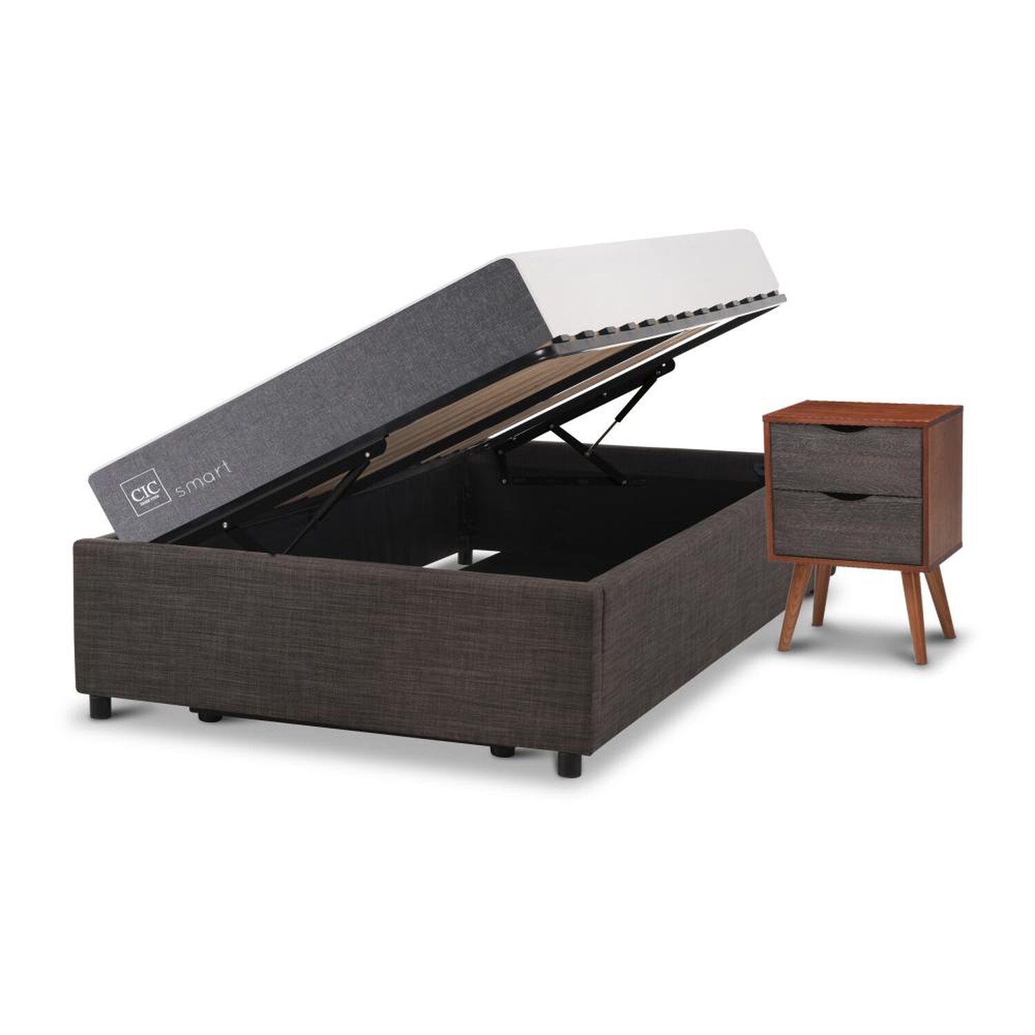 Cama Ba&uacute;l Cic Smart / 1.5 Plazas / Base Normal + Velador image number 6.0