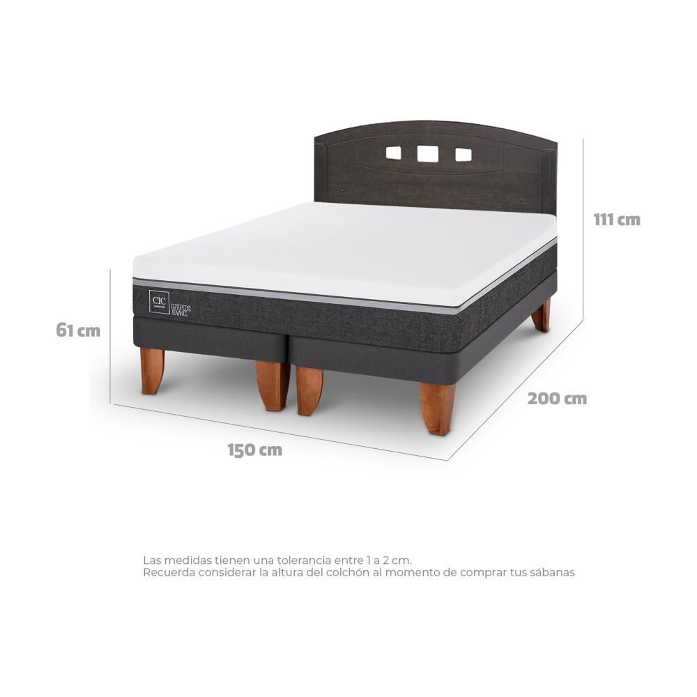 Cama Europea Cic Ortopedic Advance / 2 Plazas / Base Dividida + Respaldo image number 3.0