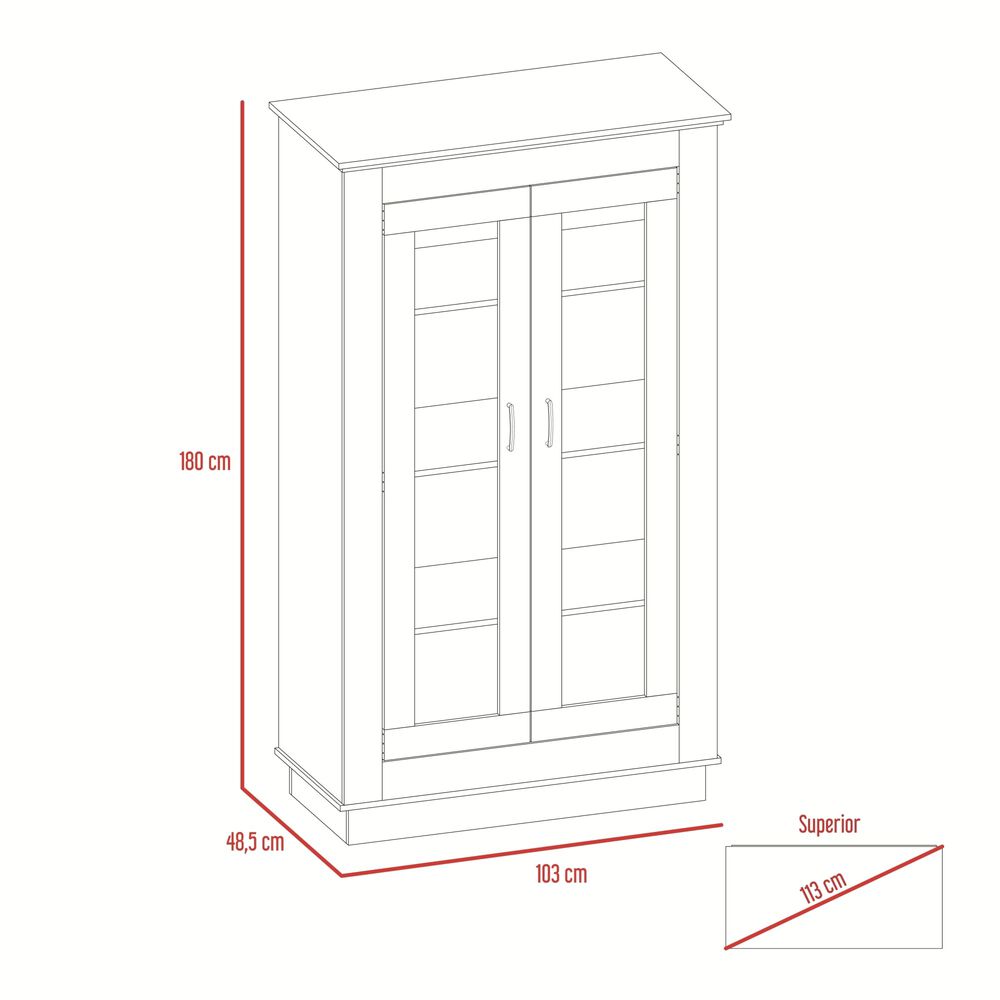 Vitrina 2 Puertas 3 Estantes Fm-005b Blanco image number 8.0