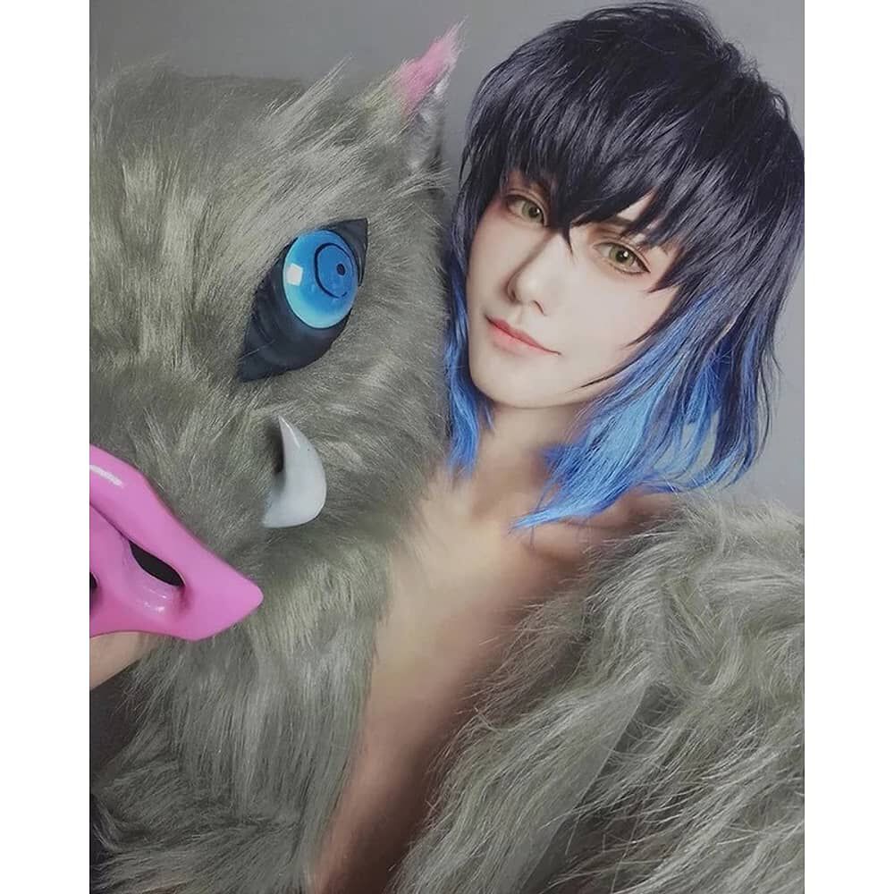 Peluca Cosplay Inosuke Hashirama Kimetsu No Yaiba image number 2.0