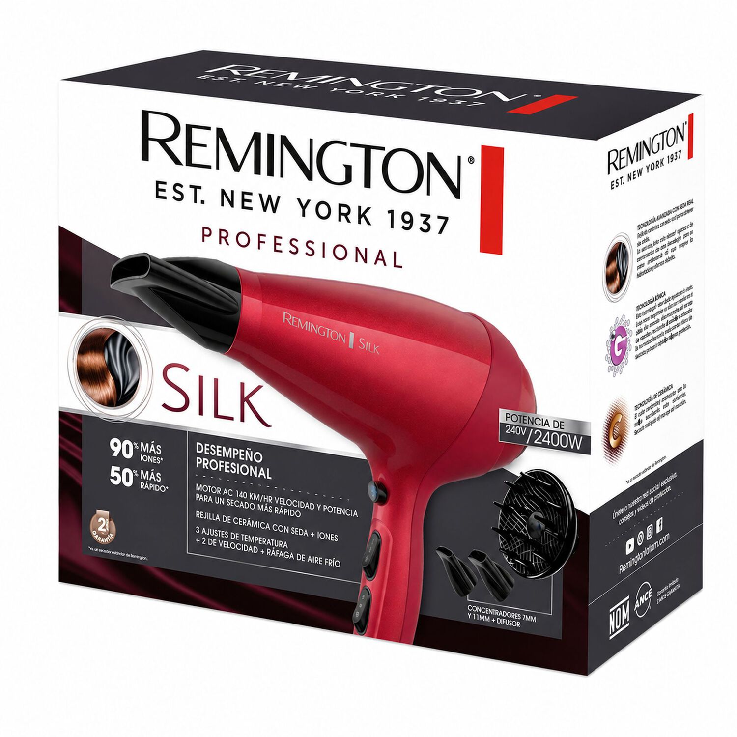 Secador De Cabello Professional Silk Remington Ac9096 2400w image number 8.0