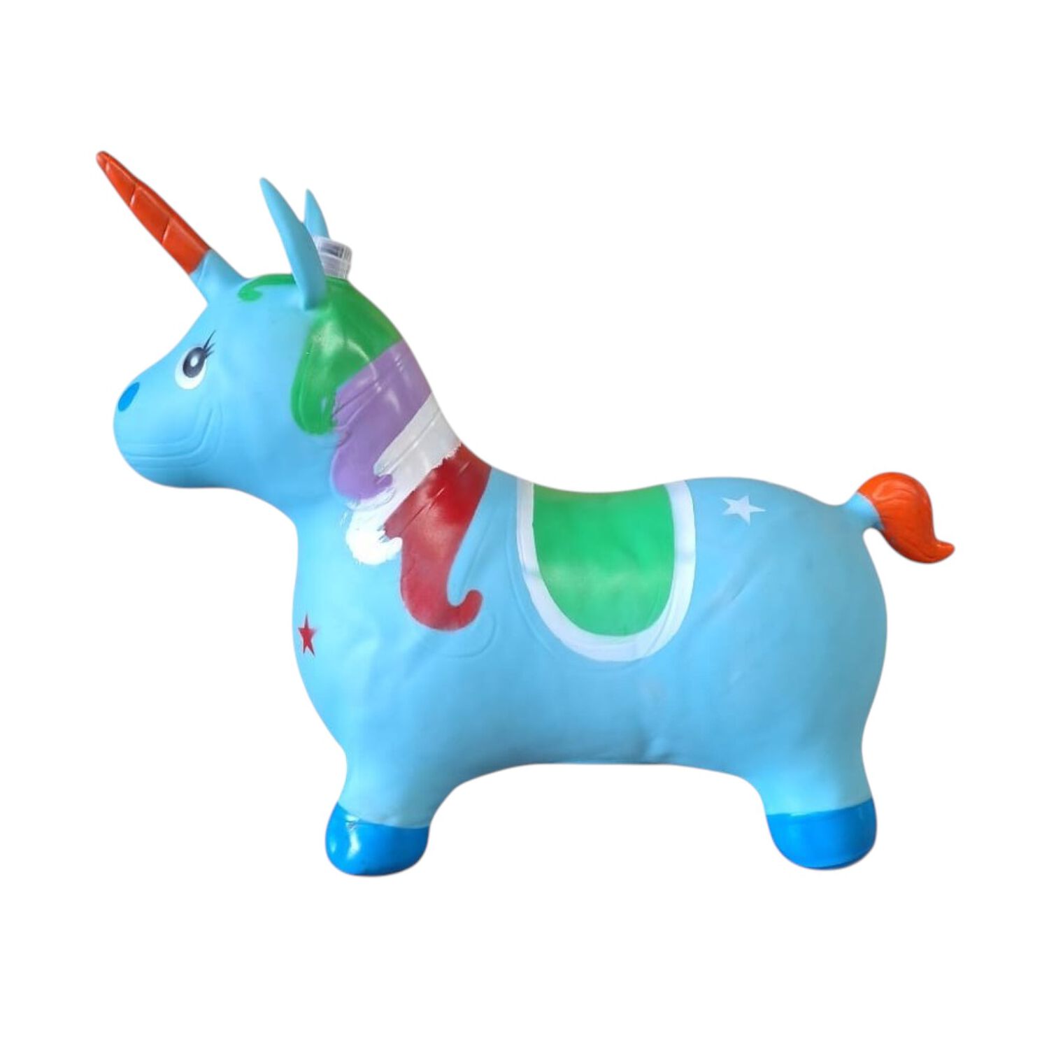 Unicornio Saltar&iacute;n Inflable Con Sonido Celeste image number 4.0