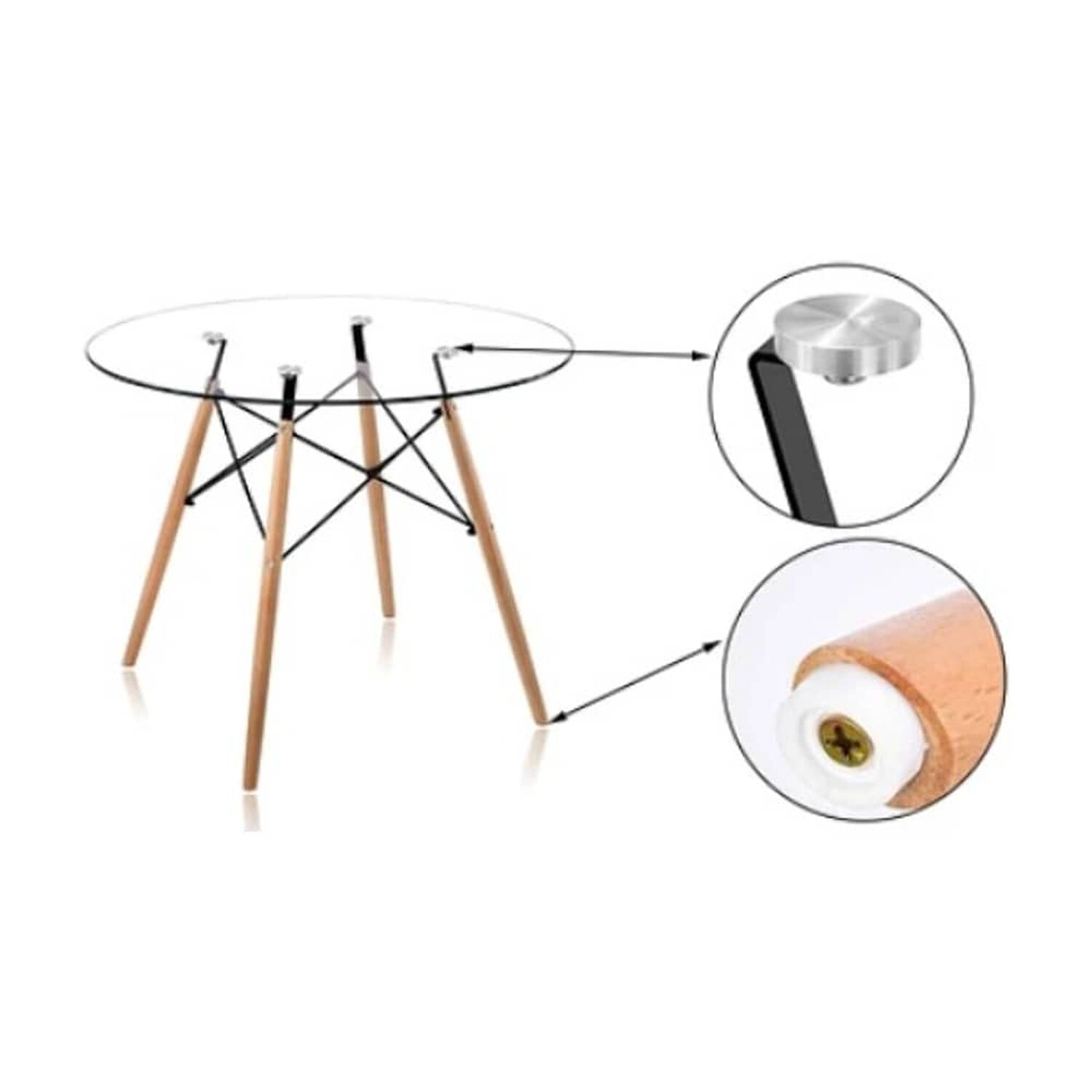 Mesa Eames De Vidrio 120cm image number 3.0
