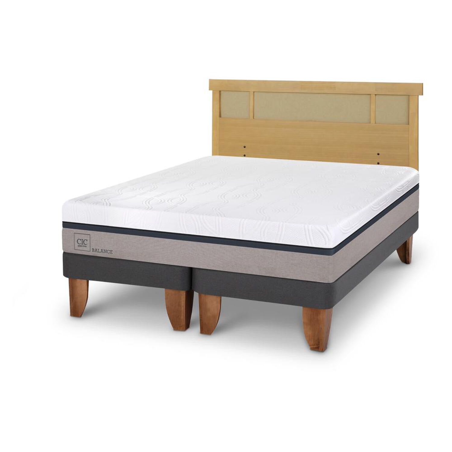 Cama Europea Cic Balance / 2 Plazas / Base Dividida + Respaldo image number 1.0