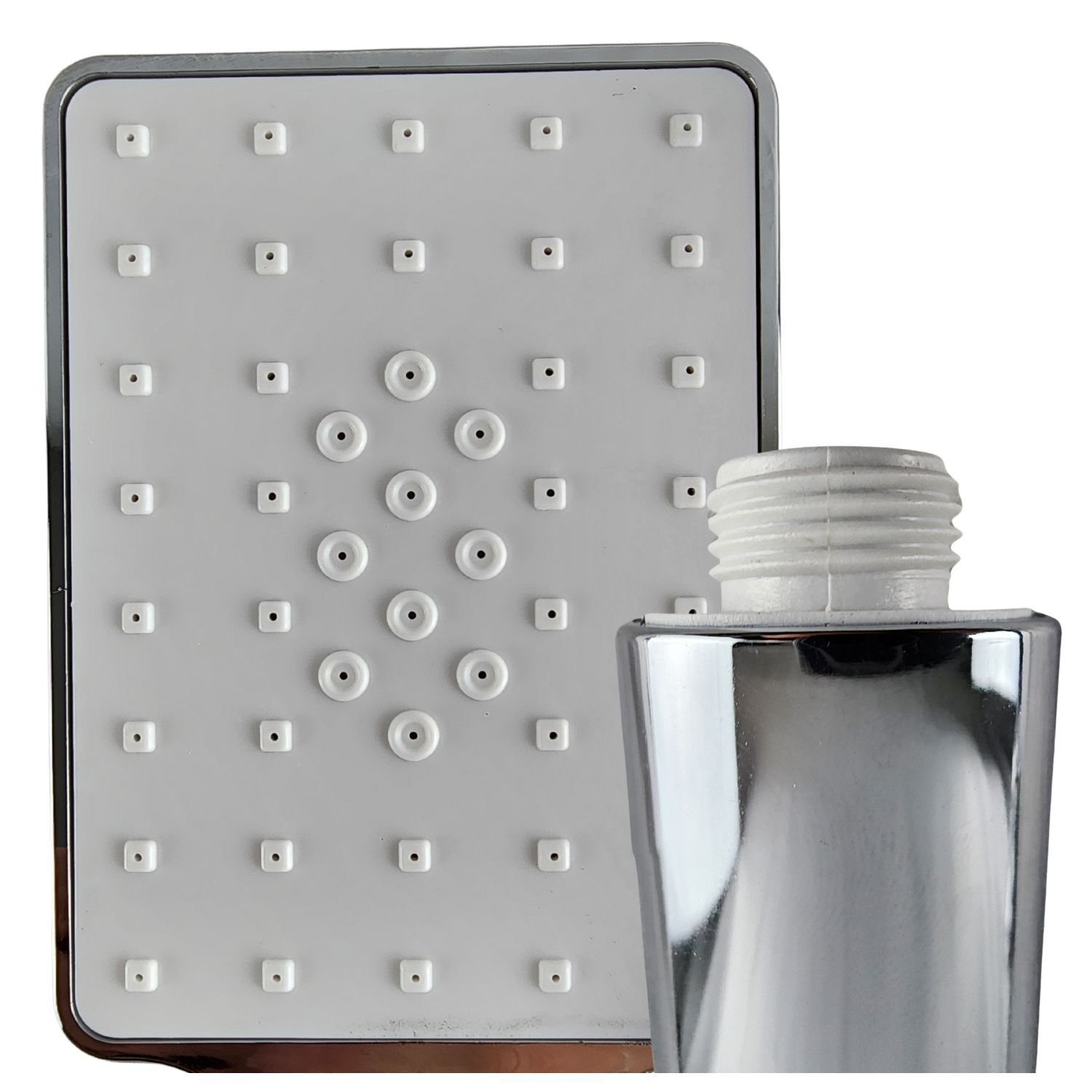 Set Ducha Tel&eacute;fono Rectangular Base Manguera 150cm Para Ba&ntilde;o image number 3.0