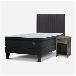 Cama Europea Rosen Tempo / 1.5 Plazas / Base Normal + Set De Maderas