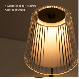 L&aacute;mpara De Mesa Led Inal&aacute;mbrica Recargable Usb De Metal Bronce.