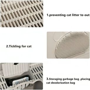 Arenero Cerrado Gatos Cupula Ba&ntilde;o Sanitario Xl Base Movil