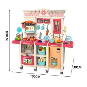 Juguete Set Cocina 108 Piezas 1mt Luz Sonido Azul Infantil