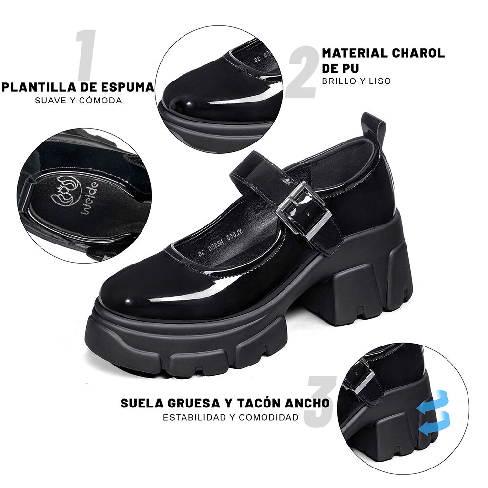Zapato Mary Jane Tipo Escolar Plataforma Mujer Weide Yl055 image number 10.0