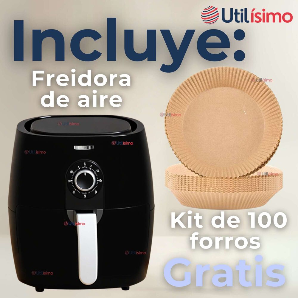 Freidora De Aire Premium 5 Litros 1350w+kit De 100 Forros De Papel Desechable image number 1.0