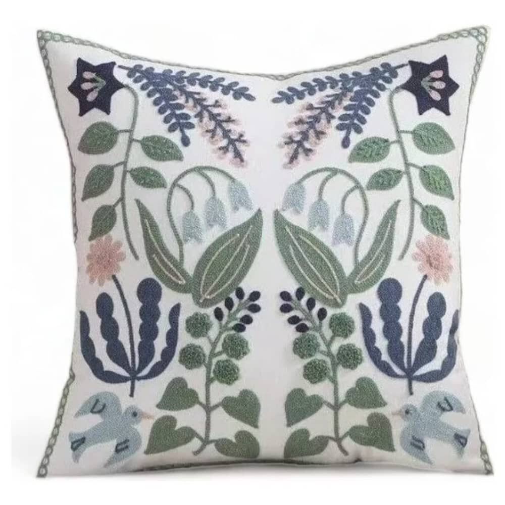 Funda Bordada Para Cojin 45x45cm Cierre Oculto Algodon image number 0.0