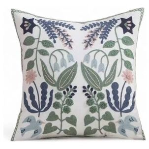 Funda Bordada Para Cojin 45x45cm Cierre Oculto Algodon