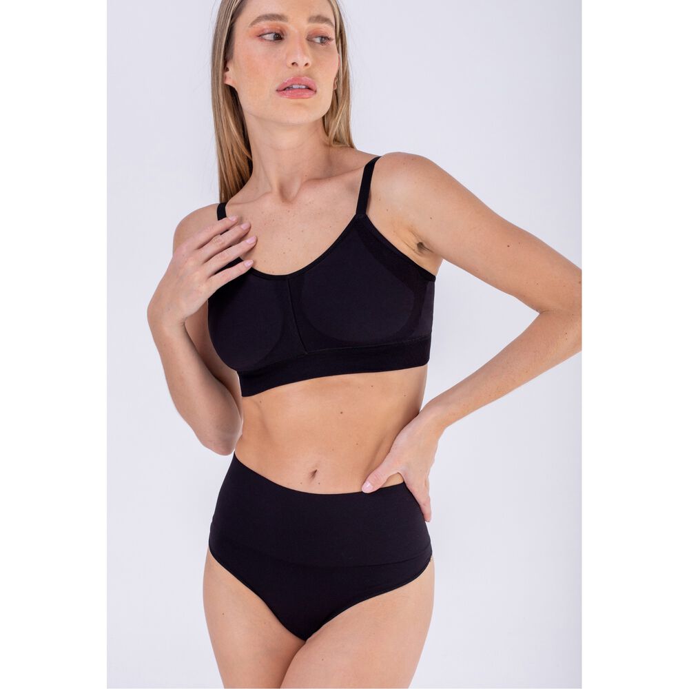 Sost&eacute;n Sin Costuras Copas Removibles - Negro image number 2.0