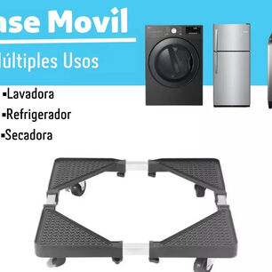 Base Ajustable Multiusos Ruedas Cocina Lavadora Refrigerador Negro