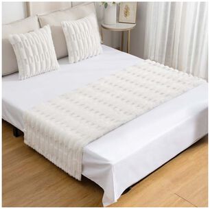 Set Piecera De Bambu Blanco 70 X 210 +2 Fundas
