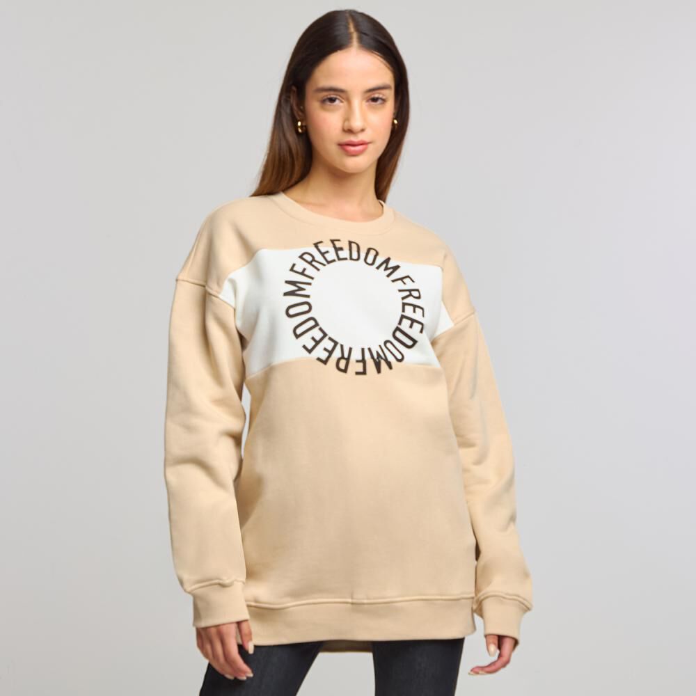 Poler&oacute;n Oversize Cuello Redondo Mujer Freedom image number 0.0