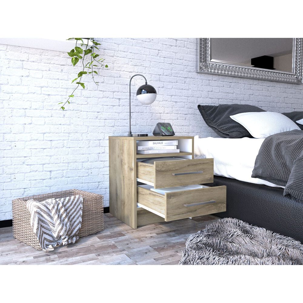 Velador 2 Cajones Fm-020c - Caf&eacute; Claro image number 4.0