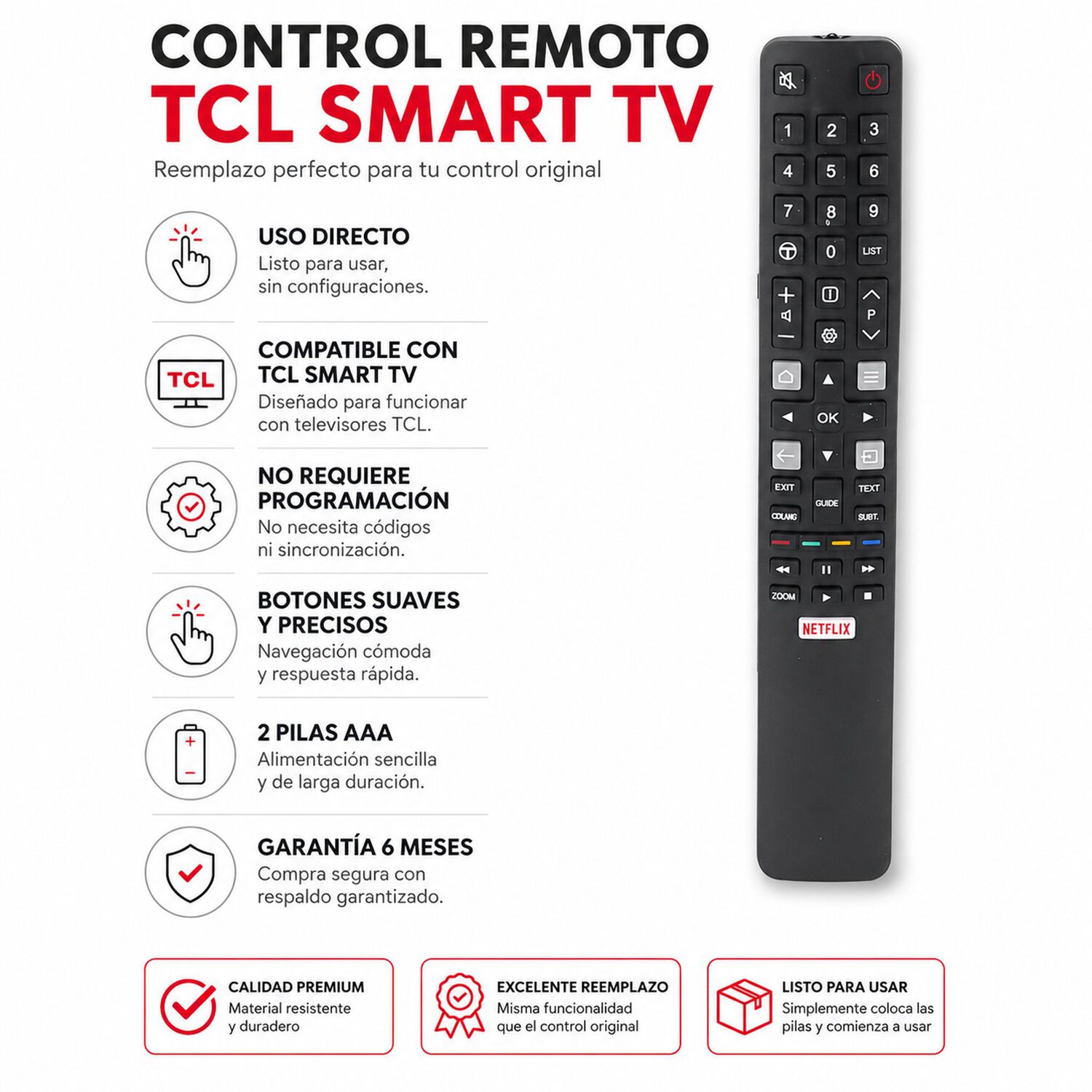 Control Remoto Para Tcl Smart Tv Ia Ultima Generaci&oacute;n Tv25 image number 6.0