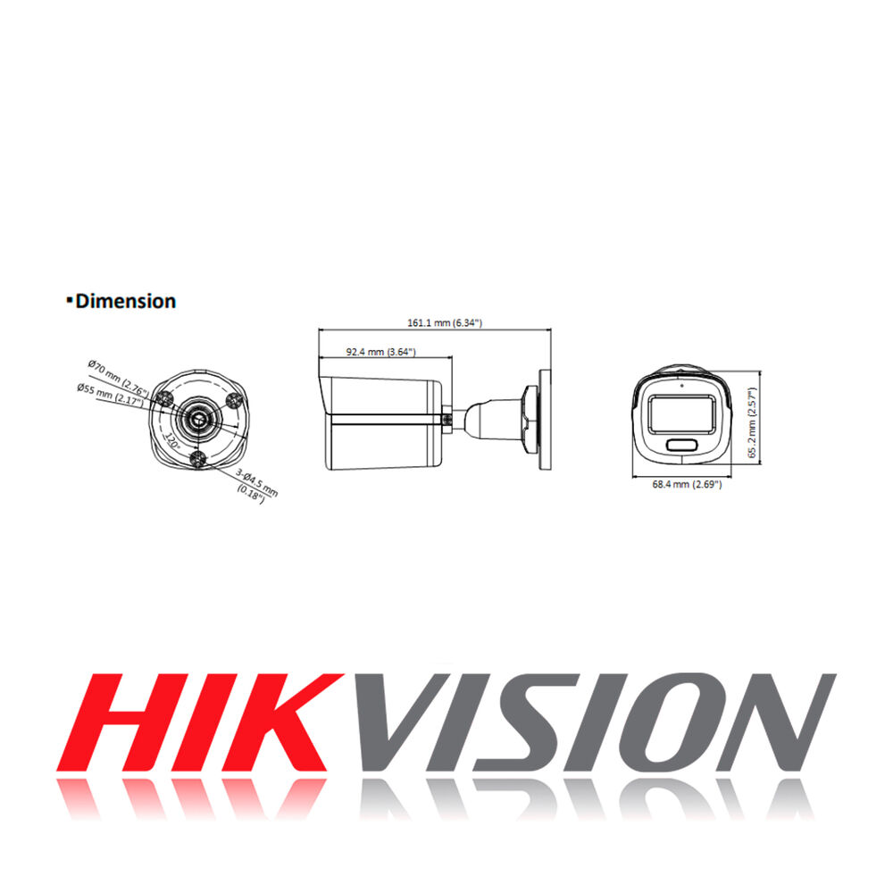 Camara De Seguridad Analoga Bala Hikvision Colorvu 3k Audio image number 5.0