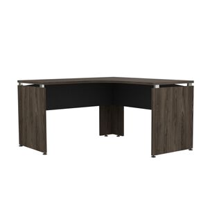 Escritorio Fm-004n - Negro Y Café Oscuro