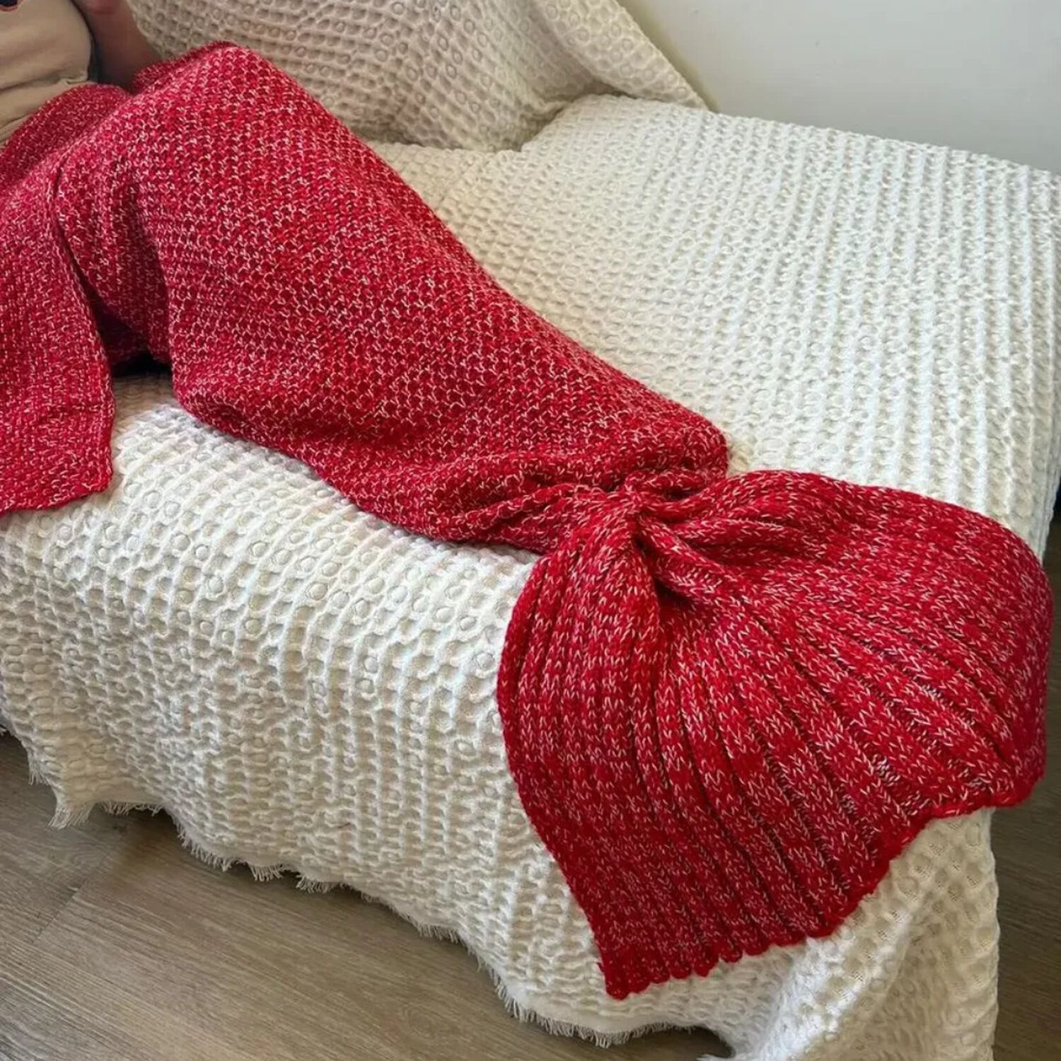Manta Tejida Estilo Sirena Xl | Suave, C&aacute;lida Y Decorativa image number 1.0