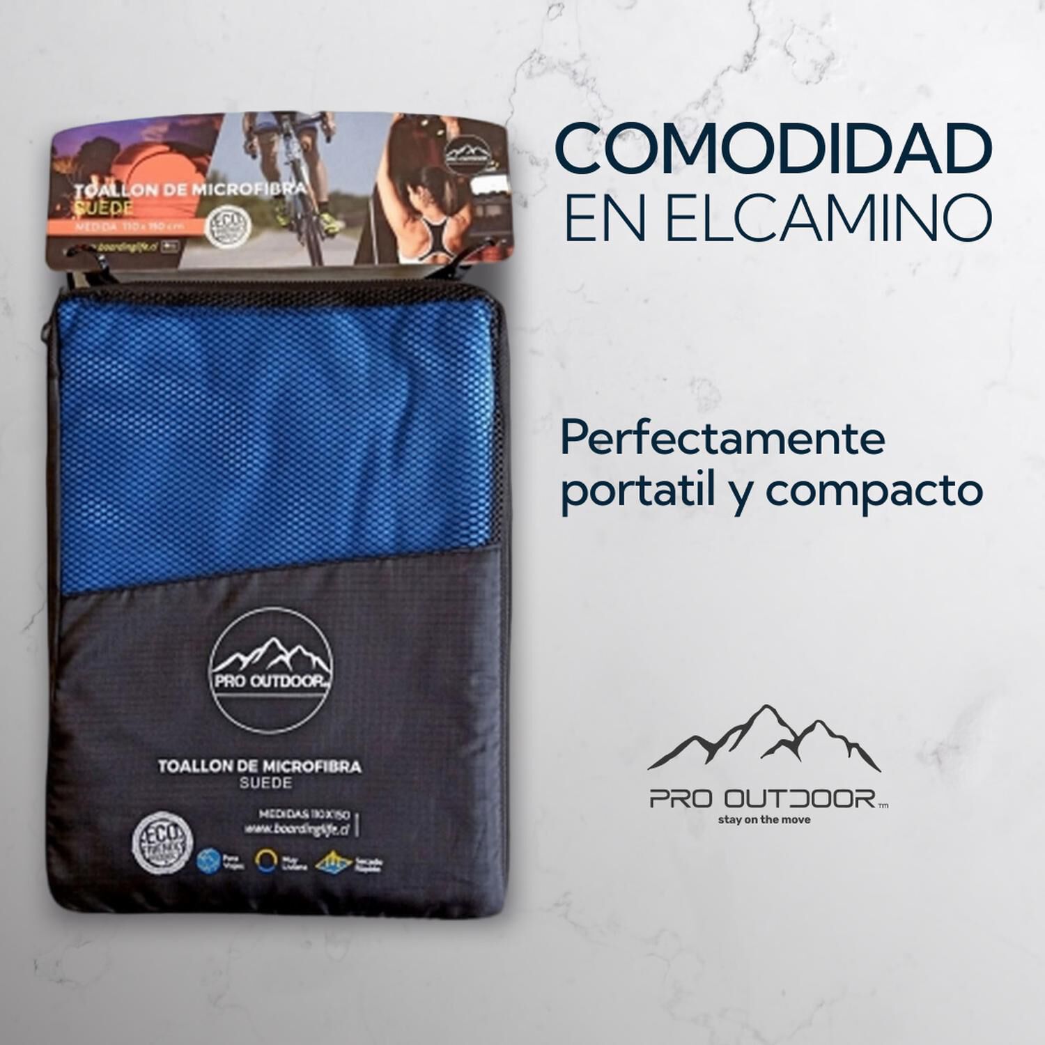 Pack Toallon Y Toalla Microfibra Suede Azul image number 1.0