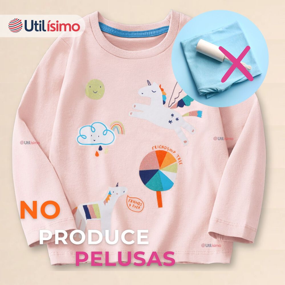 Polera Manga Larga Niña 100% Algodón Dinosauro Unicornio Rosado Camiseta image number 9.0