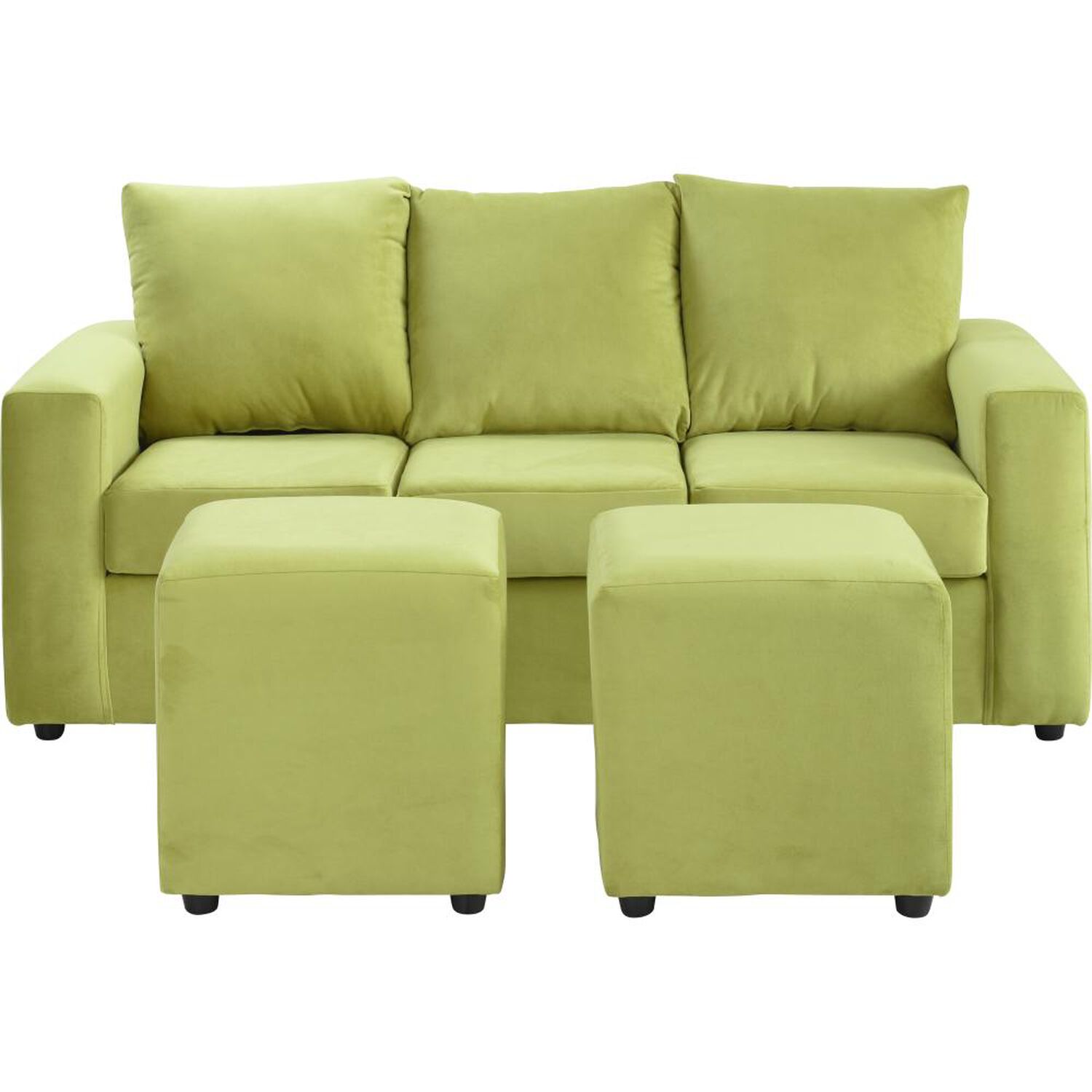 Juego De Living Bodevir Kendy / 3 Cuerpos + 2 Pouf image number 0.0