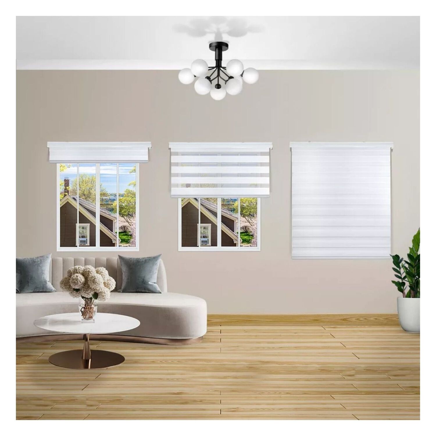 Cortina Roller D&uacute;o Zebra Blanco 140x200 Cm image number 1.0