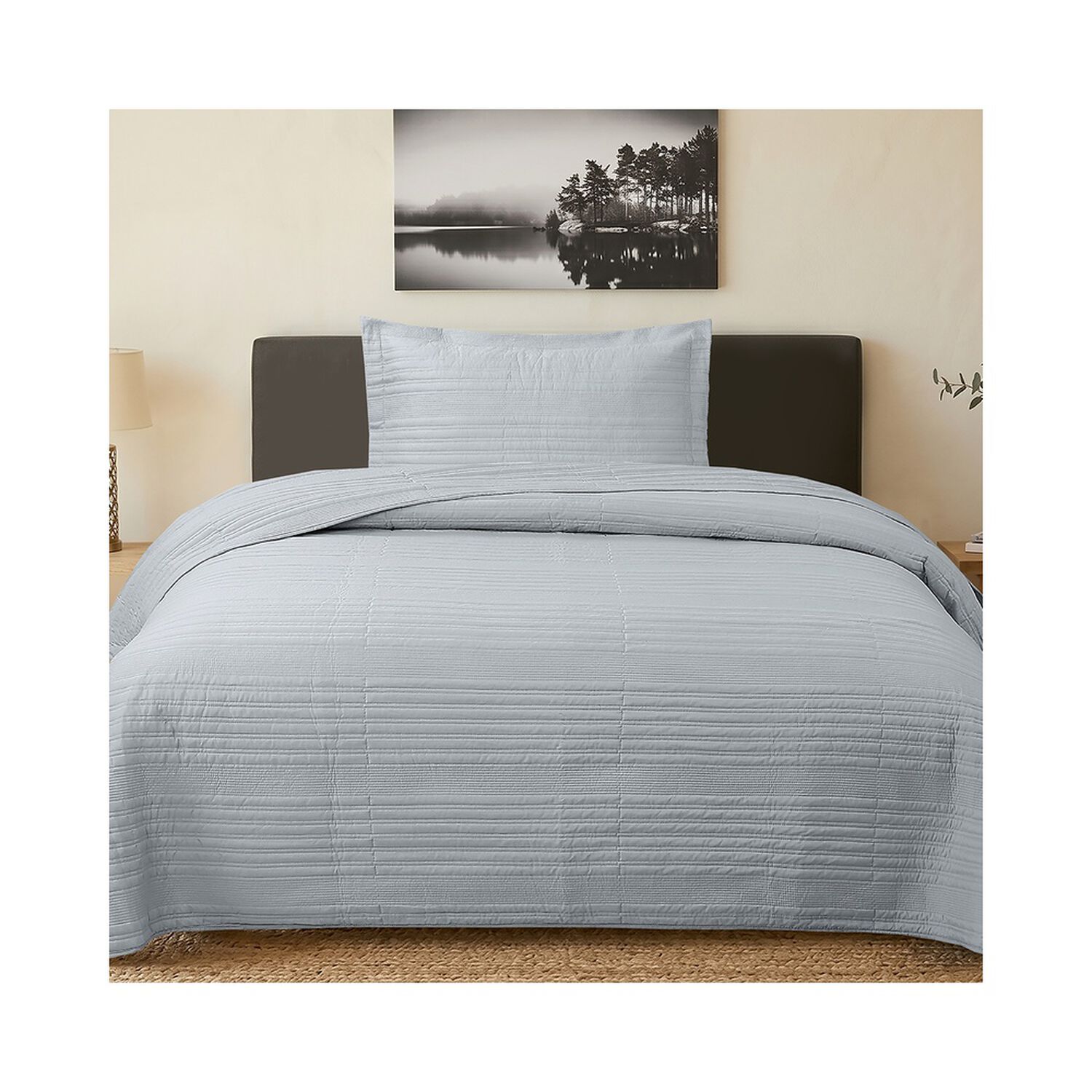 Quilt Andes Stripes Gris 1.5 Plazas image number 0.0