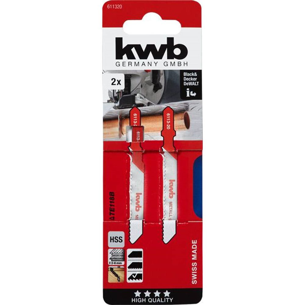 Hojas De Sierra Caladora Para Metal Te118b (diente 2mm) 2un. - Kwb image number 0.0