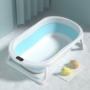 Ba&ntilde;era Celeste Plegable Beb&eacute; + Malla + Term&oacute;metro - Jagima