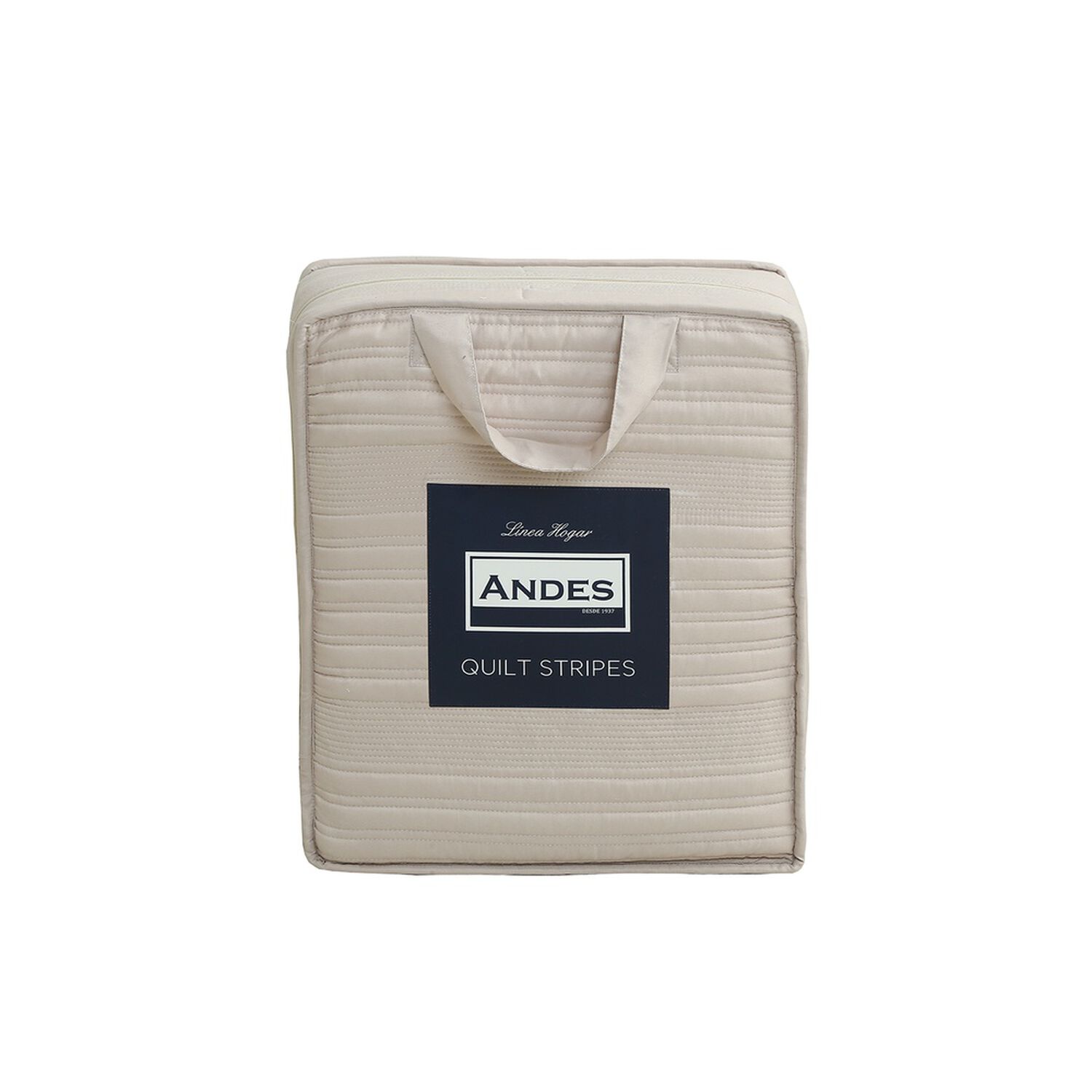 Quilt Andes Stripes Beige 1.5 Plazas image number 1.0