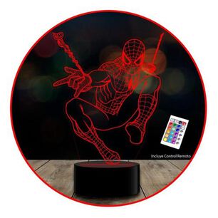 L&aacute;mpara 3d Acr&iacute;licas 7 Colores Spiderman Marvel C/remoto