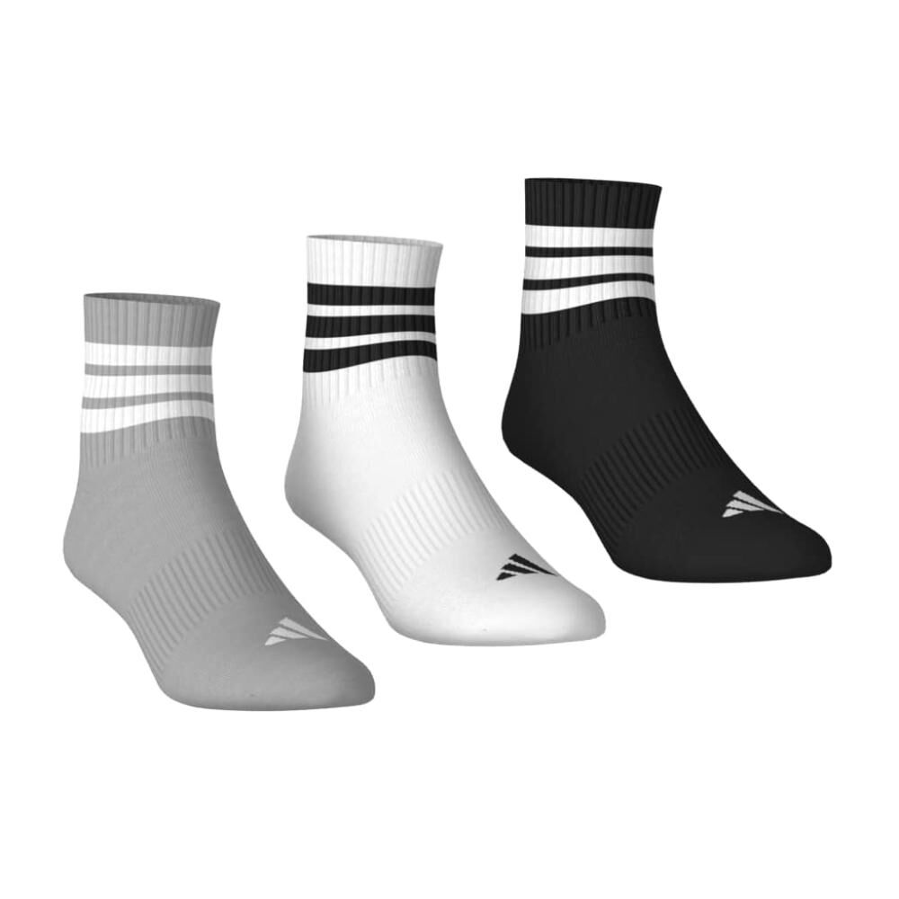 Calcetines Deportivos De Media Ca&ntilde;a Con Acolchado 3 Stripes (3 Pares) Adidas image number 2.0