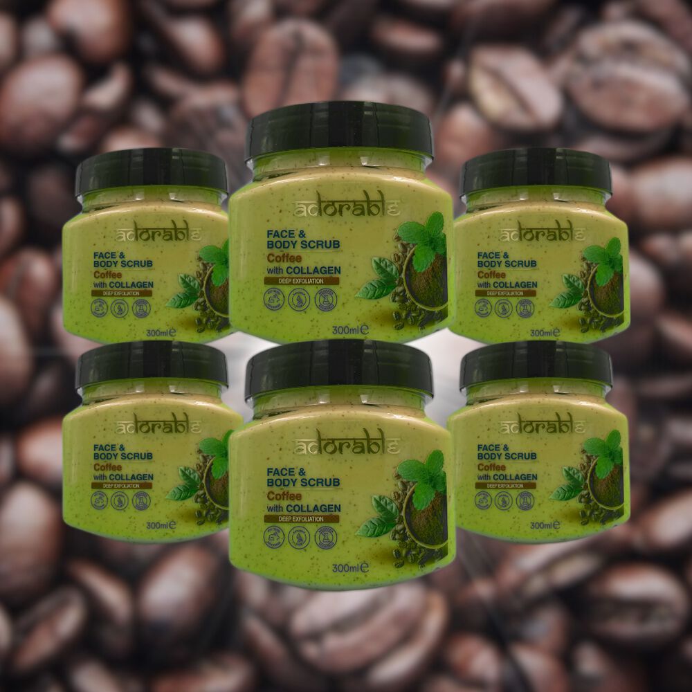 Pack Adorable 6 Exfoliantes Café & Colágeno 300 Ml image number 1.0