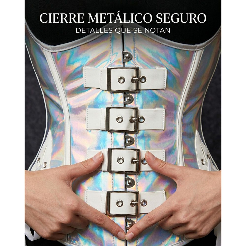 Corset Hologr&aacute;fico K Pop Para Danza Y Fiesta Mujer image number 4.0