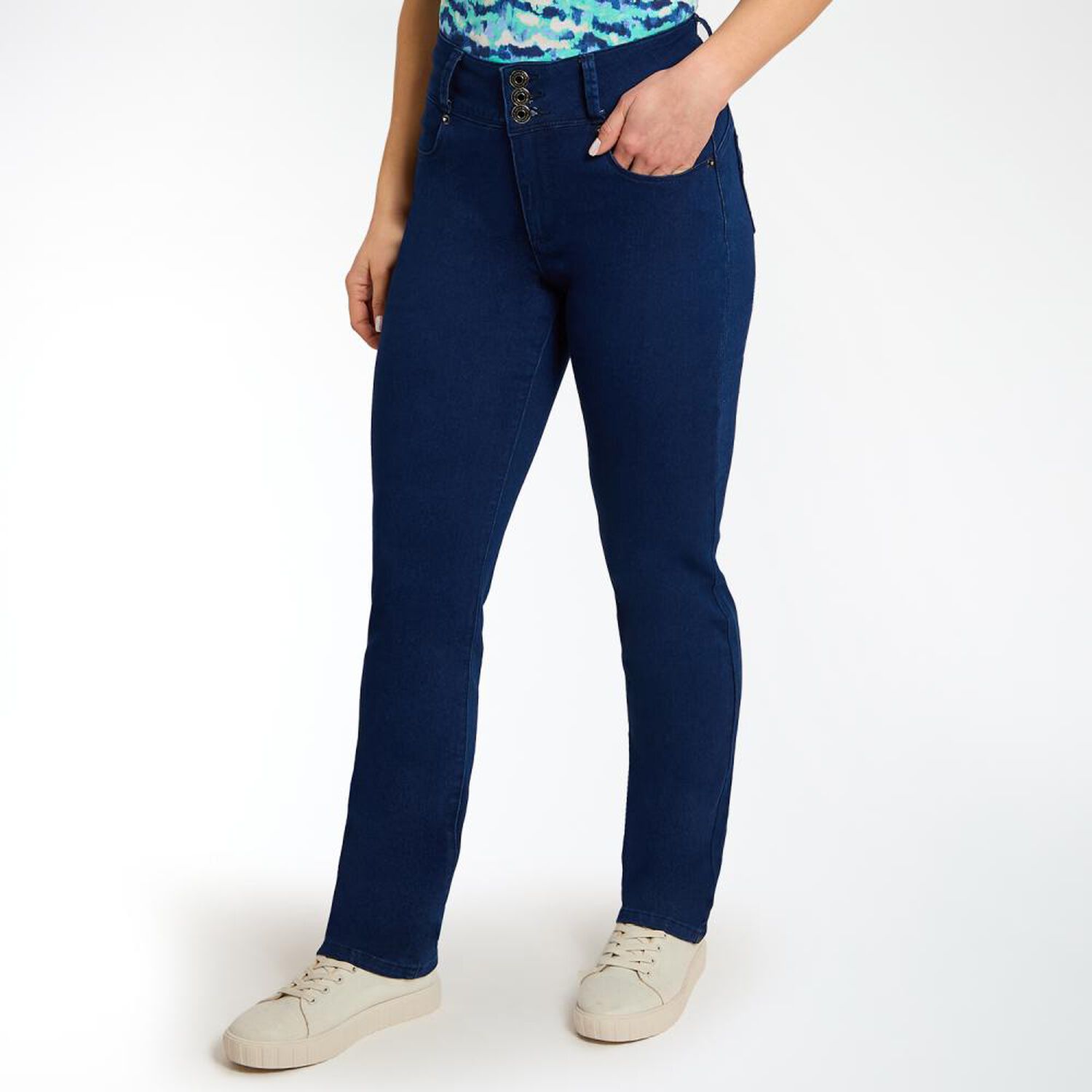 Jeans Tiro Alto Push Up Mujer Geeps image number 2.0